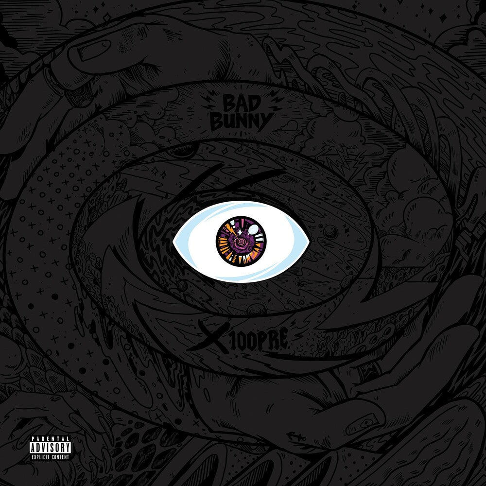 the album cover for Bad Bunny - X 100PRE