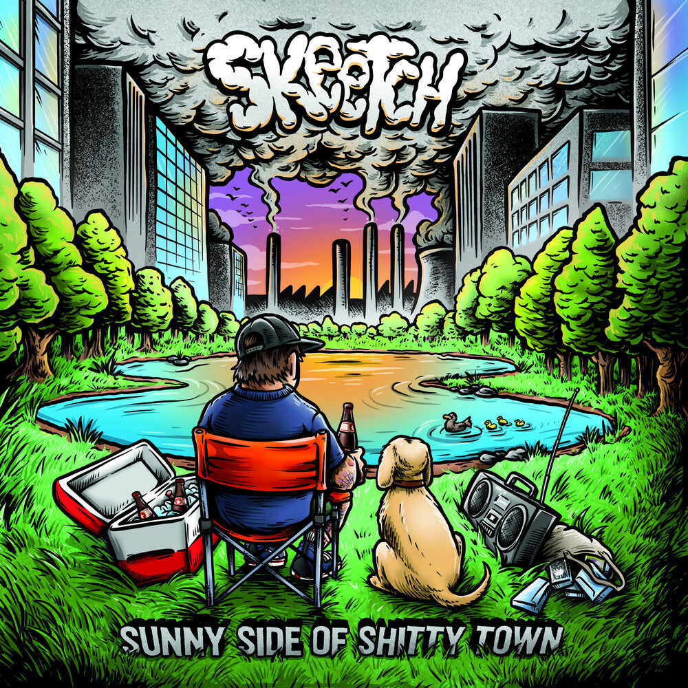 the album cover for Skeetch - Sunny Side Of Shitty Town