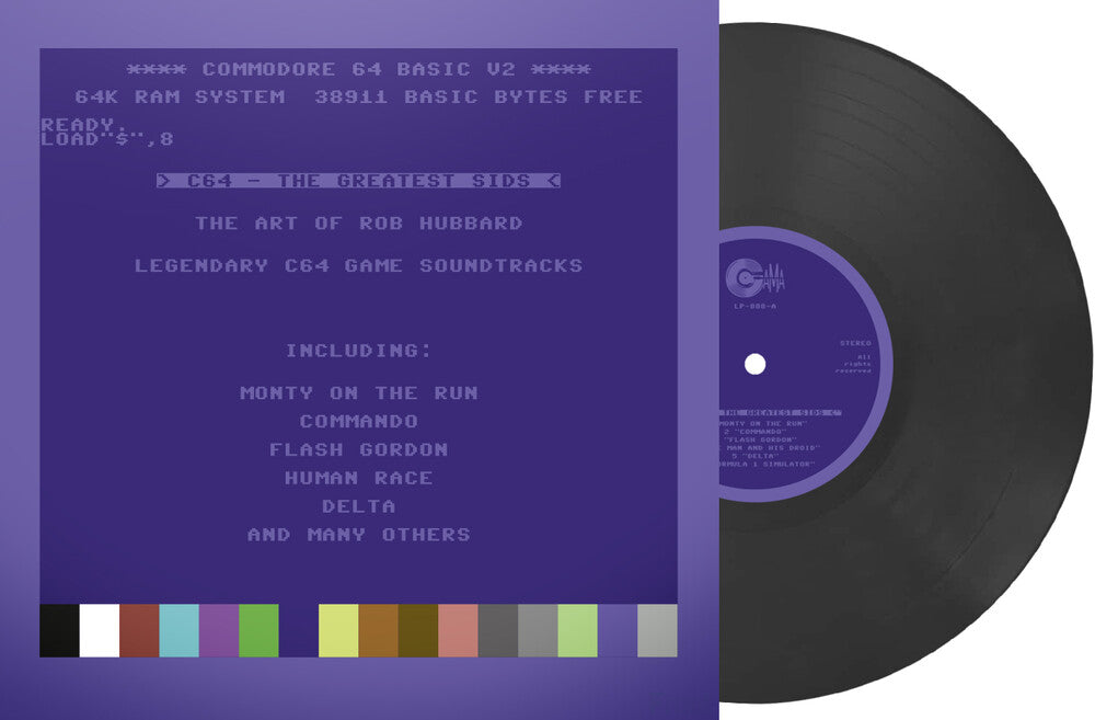 the album cover for Rob Hubbard (Colv) (Gry) (Ltd) (Fra) - C64 Greatest Sids: Art Of Rob Hubbard - Dark Grey
