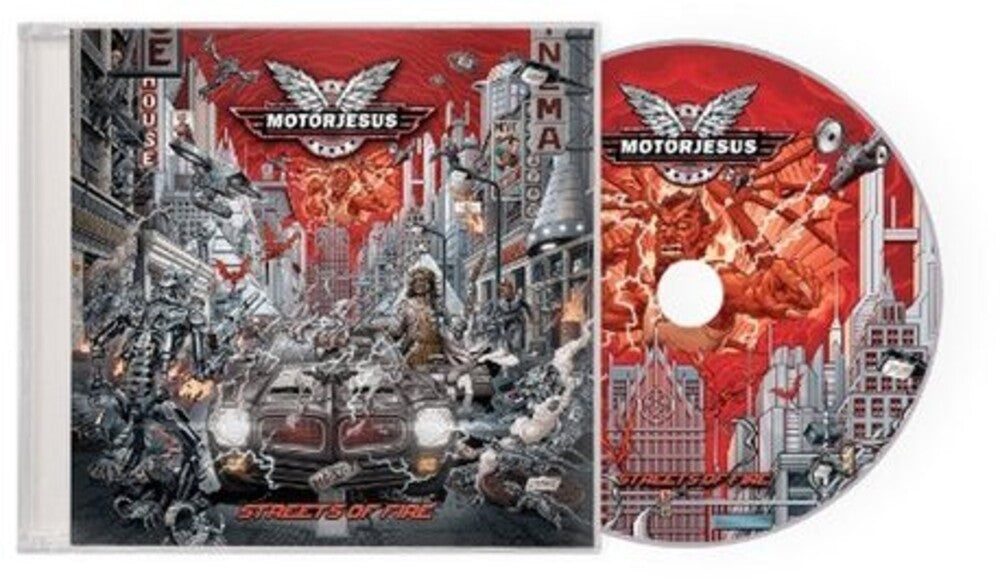 the album cover for Motorjesus - Streets Of Fire (Uk)