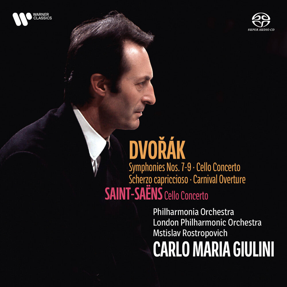 the album cover for Carlo Giulini Maria - Dvorak: Syms 7-9 Vc Con Saint-Saens: Vc Con