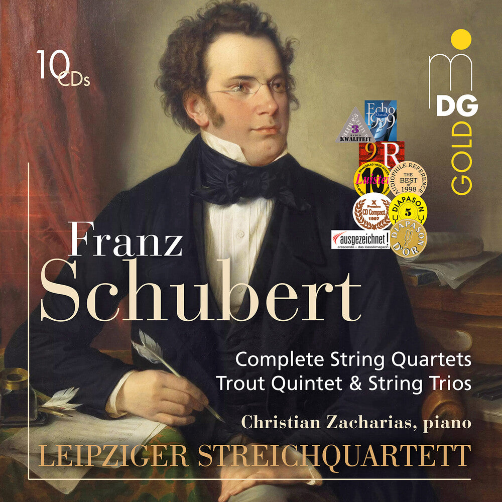 the album cover for Leipziger Streichquartett - Schubert: Complete String Quartets & Trout Quintet