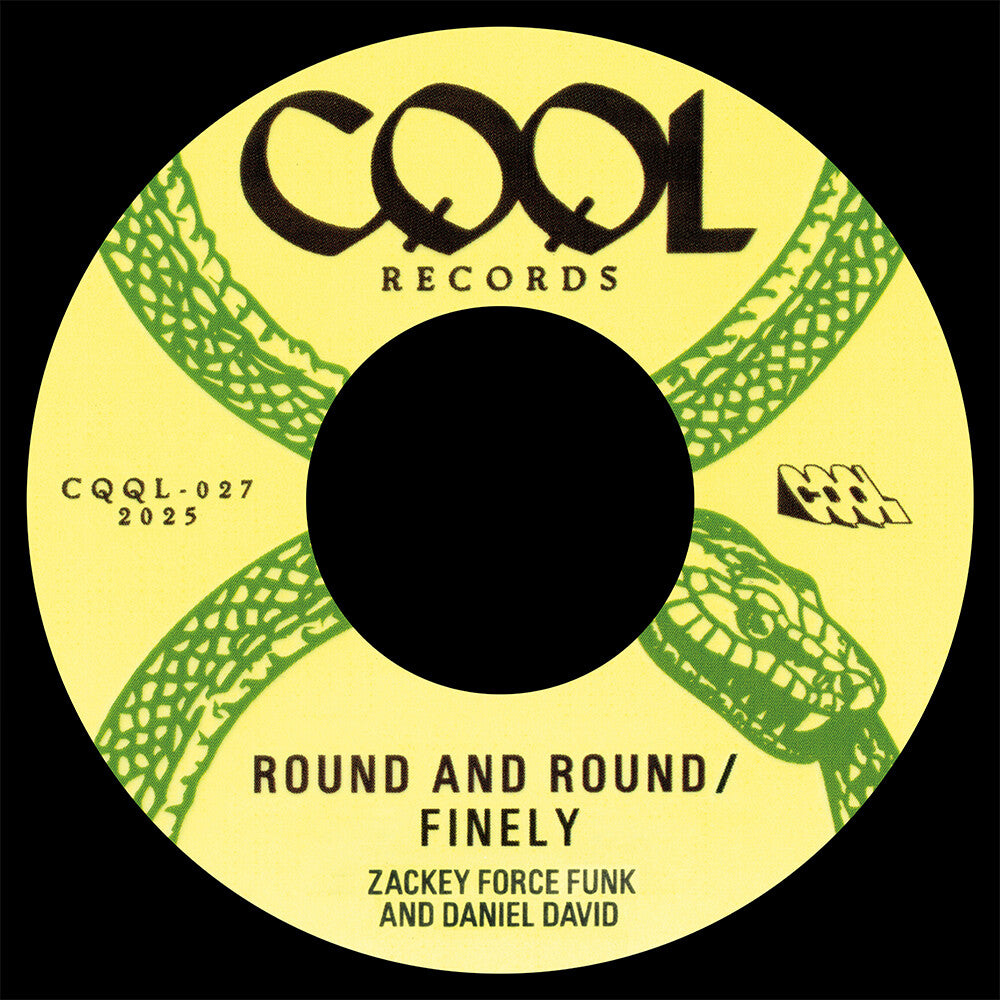the album cover for Zackey Force Funk and Daniel David - Round and Round b/w Finely