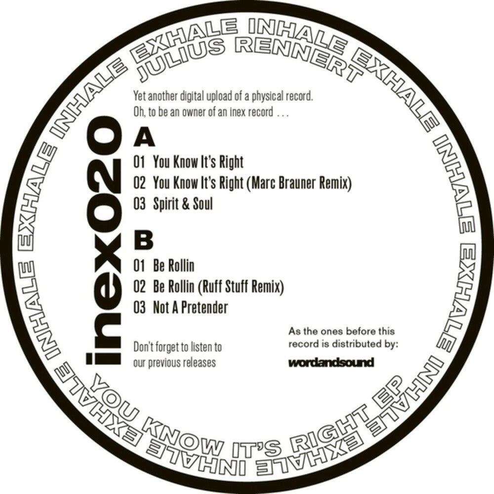 the album cover for Julius Rennert - You Know It's Right (Ep)