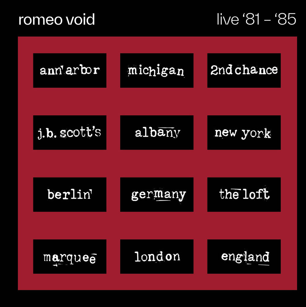 the album cover for Romeo Void - Live '81-'85