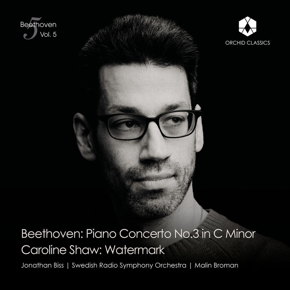 the album cover for Jonathan Biss / Swedish Radio Symphony - Beethoven: Piano Concerto No.3; Shaw: Watermark