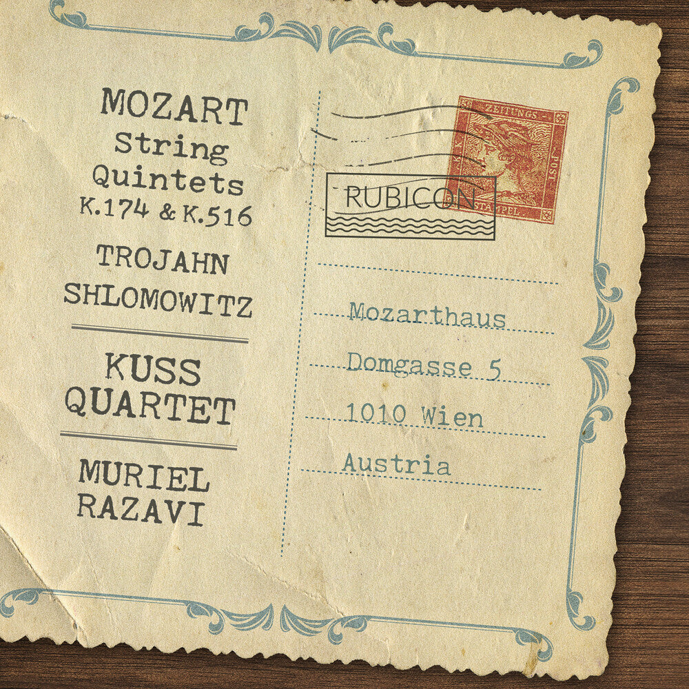 the album cover for Kuss Quartet - Mozart: String Quintets K.174 & K.516