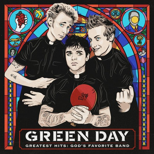 the album cover for Green Day - Greatest Hits: God's Favorite Band [LP]