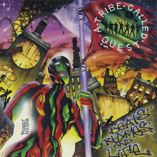 the album cover for A Tribe Called Quest - Beats, Rhymes & Life