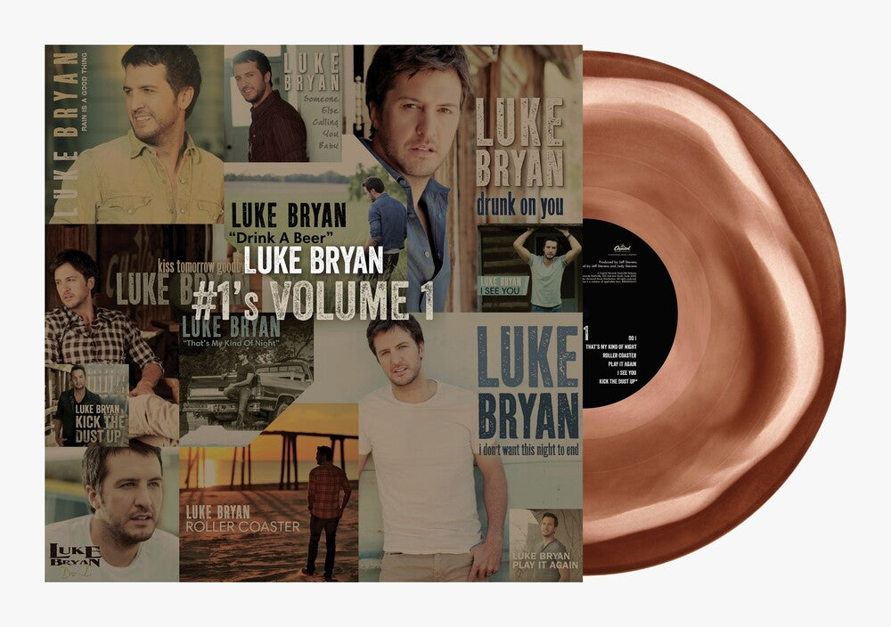 the album cover for Luke Bryan - #1’s Vol. 1 [Brown Swirl LP]