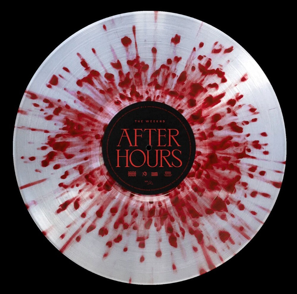 the album cover for The Weeknd - After Hours [Limited Edition Clear w/Red Splatter 2LP]