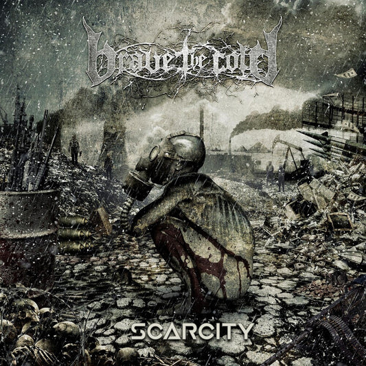 the album cover for Brave The Cold - Scarcity [Indie Exclusive Limited Edition Yellow w/Black Splatter LP]