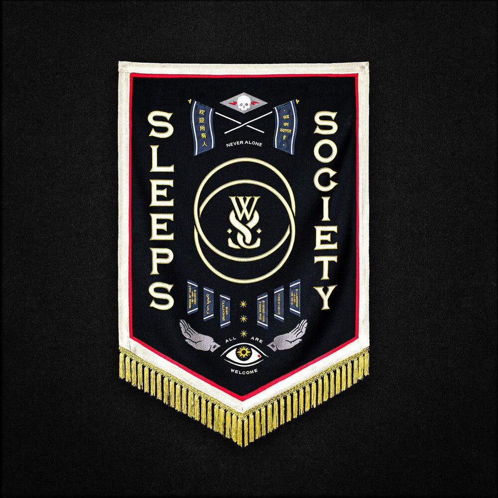 the album cover for While She Sleeps - SLEEPS SOCIETY [Import Gold Nugget LP]