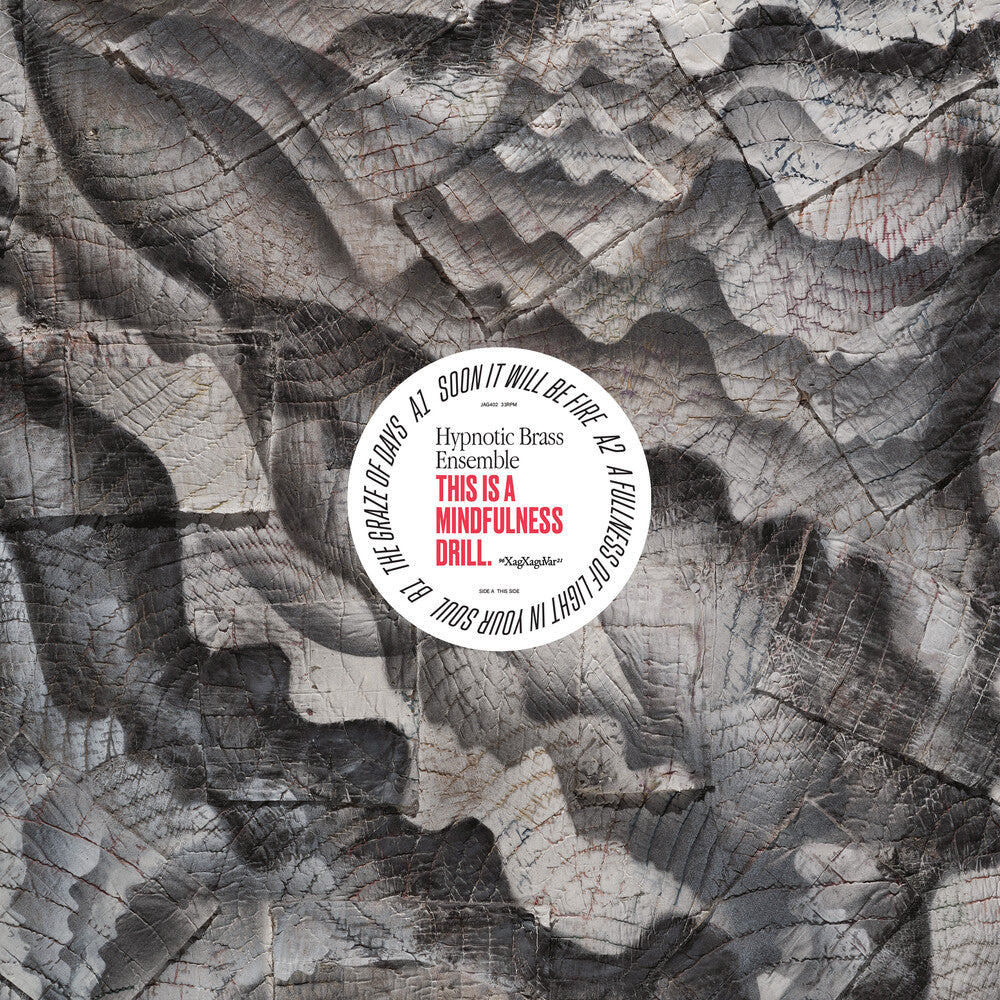 the album cover for Hypnotic Brass Ensemble - This Is A Mindfulness Drill [Opaque Black & White Explosion LP]