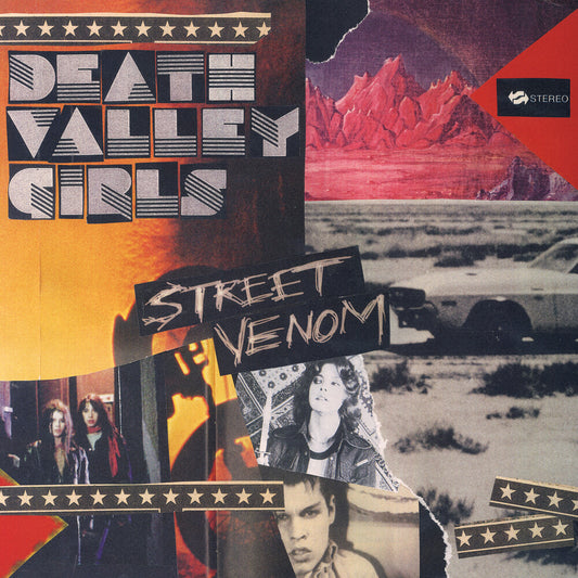 the album cover for Death Valley Girls - Street Venom (Deluxe Edition) [Indie Exclusive Limited Edition Milky Clear LP w/ Yellow & Red Splatter]