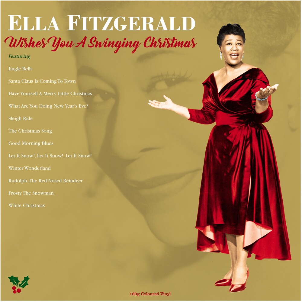 the album cover for Ella Fitzgerald - Wishes You A Swinging Christmas [Colored Vinyl] (Gol) [180 Gram]