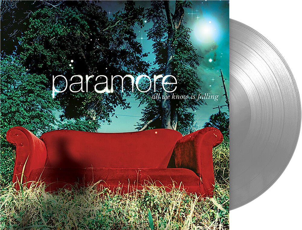 the album cover for Paramore - All We Know Is Falling [FBR 25th Anniversary Silver LP]