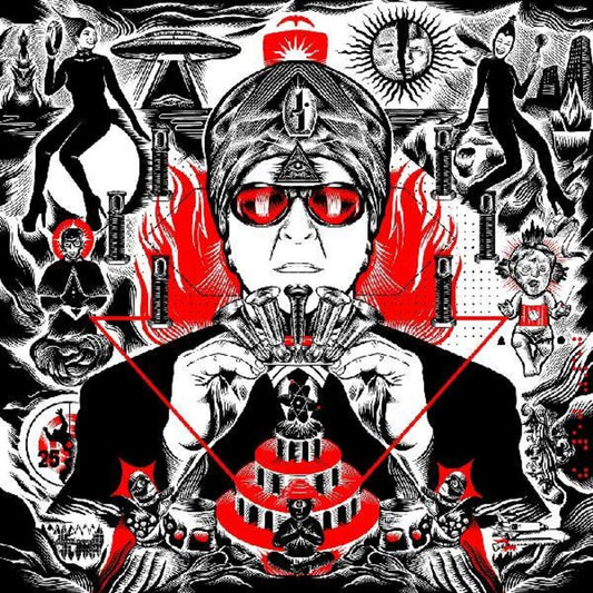 the album cover for Gerald Casale  V. - Aka Jihad Jerry & The Evildoers [Colored Vinyl] (Red)