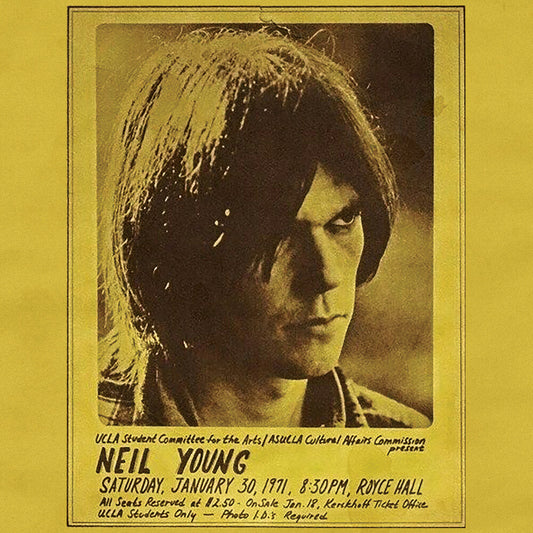 the album cover for Neil Young - Royce Hall 1971