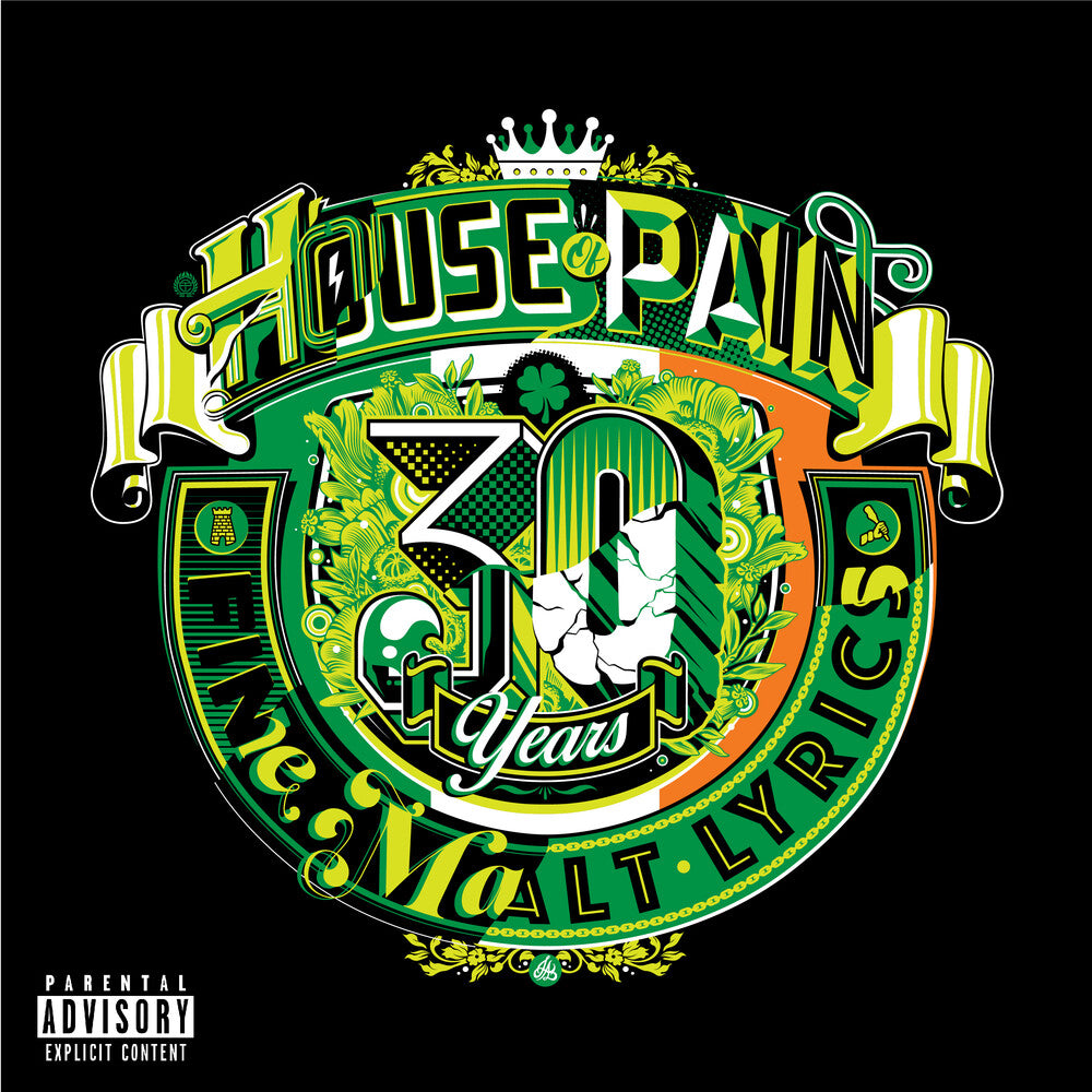 the album cover for House Of Pain - House of Pain (Fine Malt Lyrics): 30 Years [Indie Exclusive Limited Edition Deluxe Version White / Orange LP]