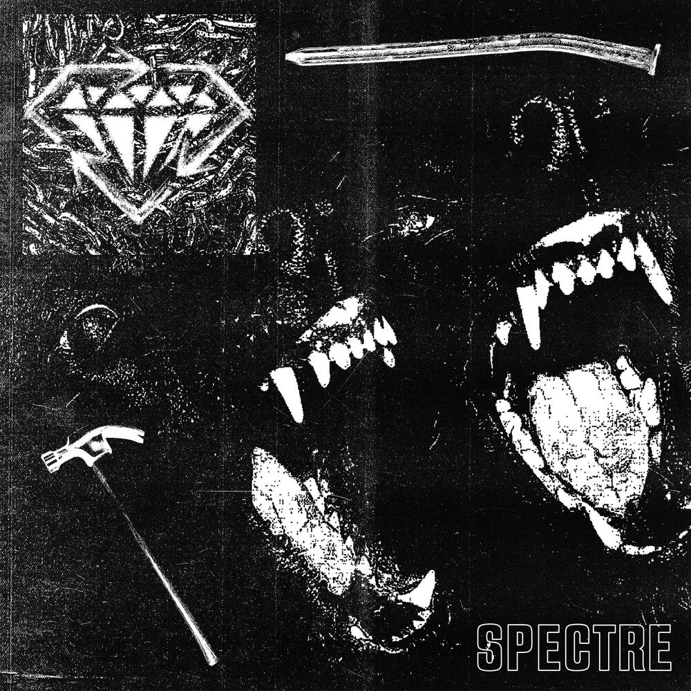 the album cover for Stick To Your Guns - Spectre [Indie Exclusive Limited Edition Black Ice w/ Heavy White Splatter LP]