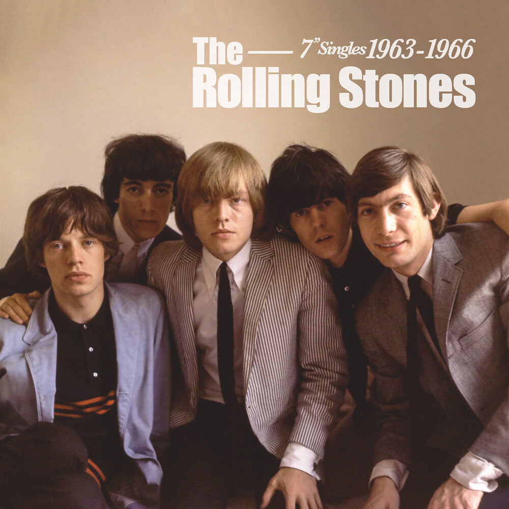 the album cover for The Rolling Stones - The Rolling Stones Singles 1963-1966 [Limited Edition 7in Single Box Set]