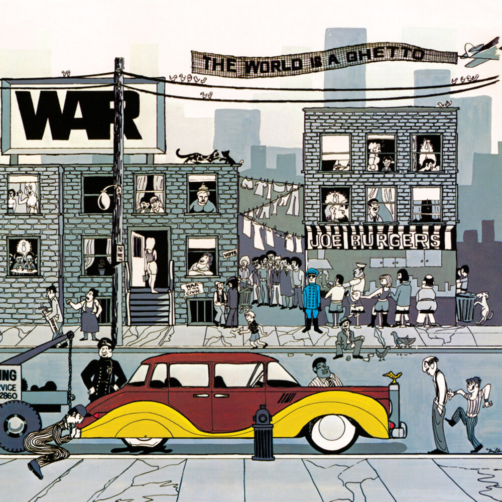 the album cover for War - World Is A Ghetto