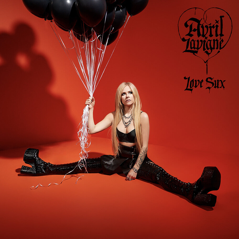 the album cover for Avril Lavigne - Love Sux [Indie Exclusive Limited Edition Translucent Red LP]