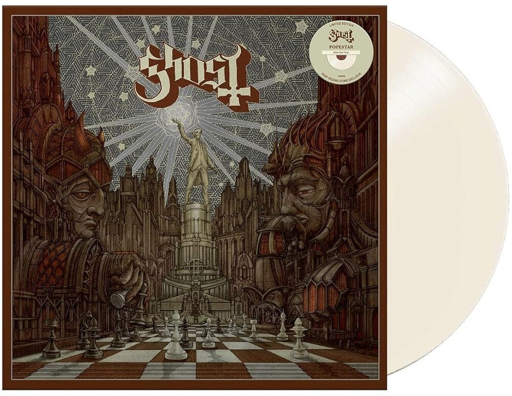 the album cover for Ghost - Popestar [Indie Exclusive Limited Edition Milky Clear LP]