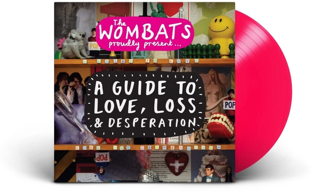 the album cover for The Wombats - Proudly Present... A Guide to Love, Loss & Desperation: 15 Anniversary Edition [Limited Edition Pink LP]