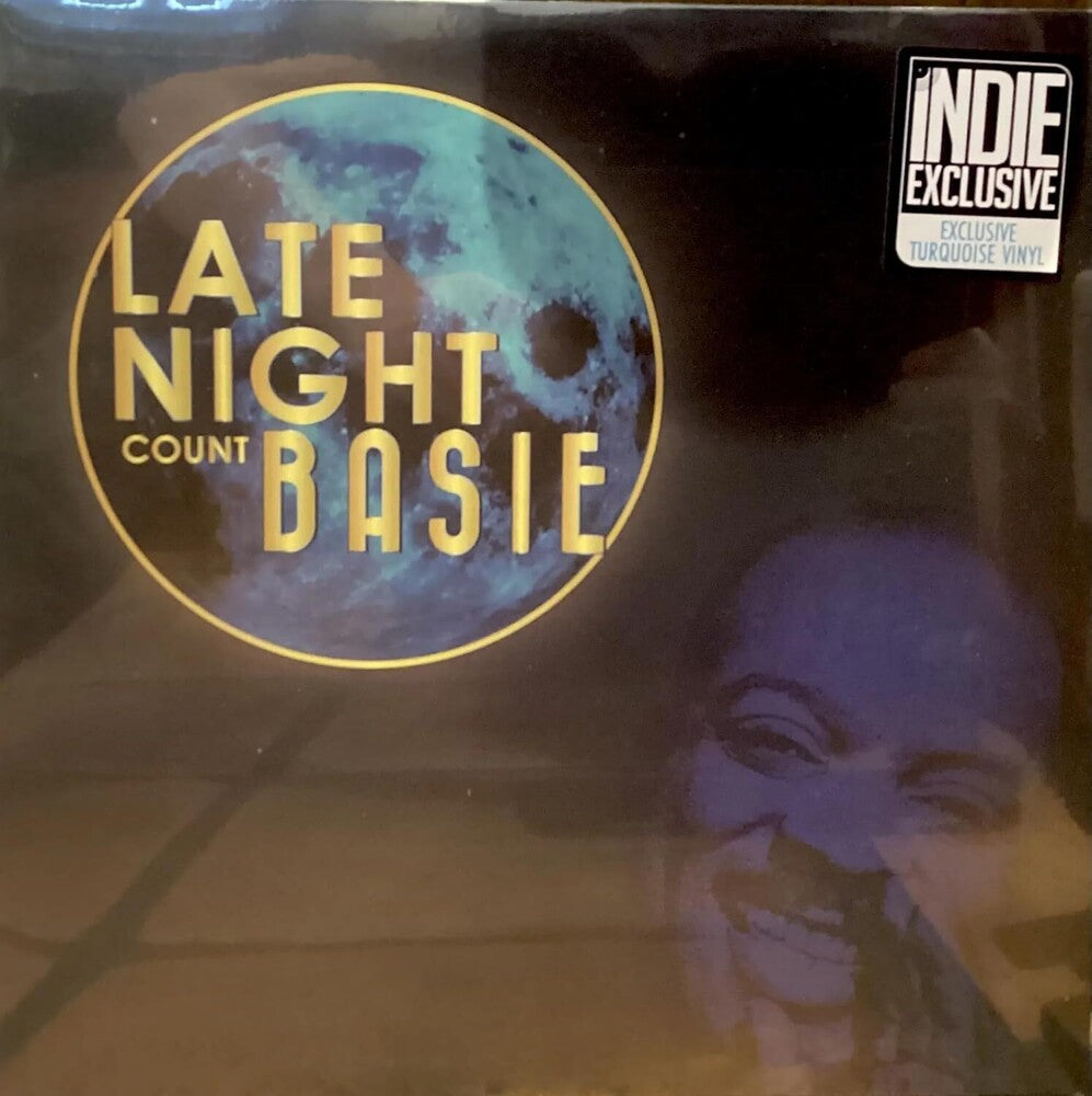 the album cover for Various Artists - Late Night Count Basie [RSD Essential Indie Colorway Turquoise LP]