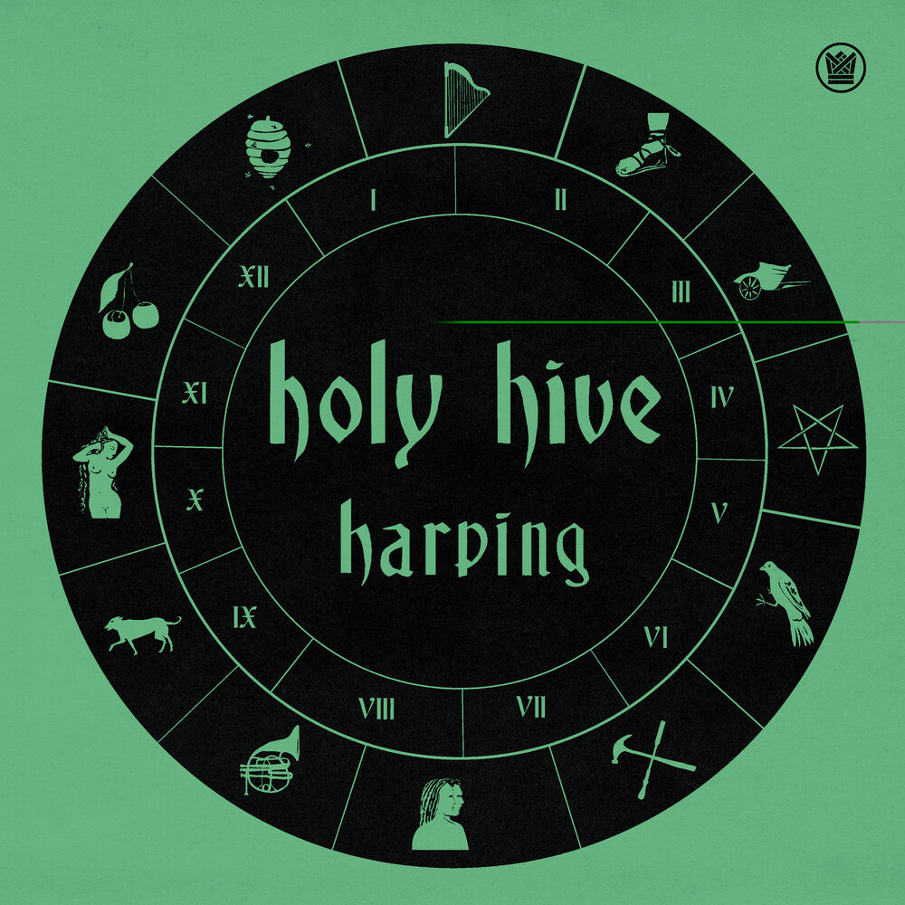 the album cover for Holy Hive - Harping - Turquoise [Indie Exclusive] [Colored Vinyl] [Indie Exclusive]