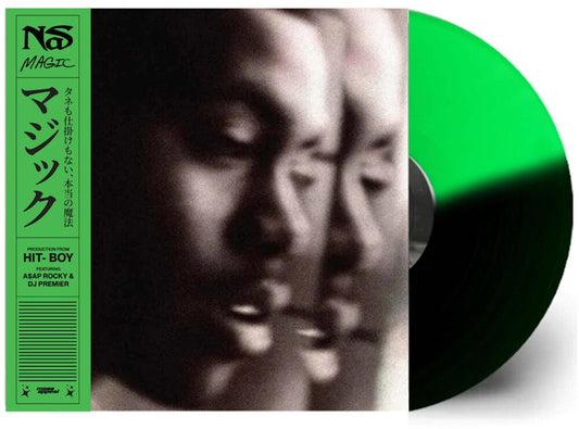 the album cover for Nas - Magic [Limited Edition Green & Black LP]