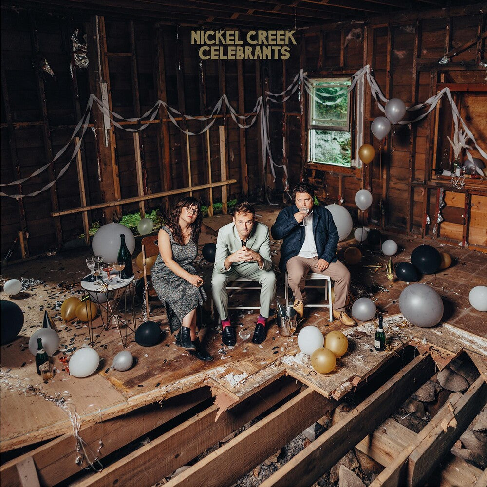 the album cover for Nickel Creek - Celebrants [Indie Exclusive Limited Edition Confetti Yellow 2LP]