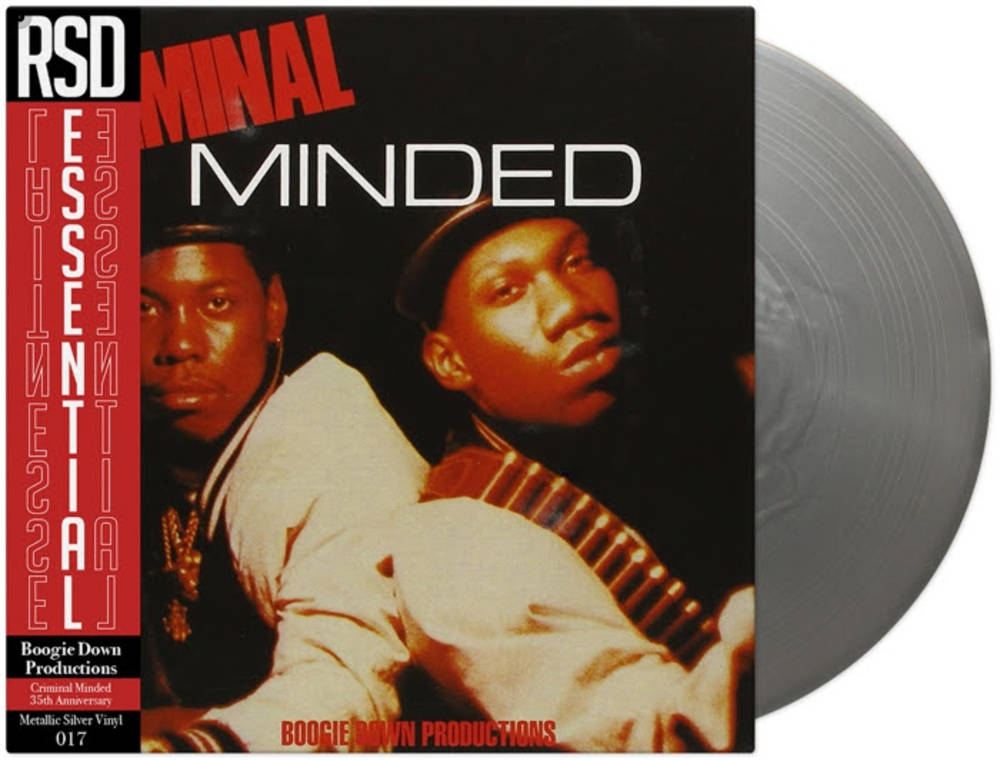 the album cover for Boogie Down Productions - Criminal Minded [RSD Essential Metallic Silver LP]