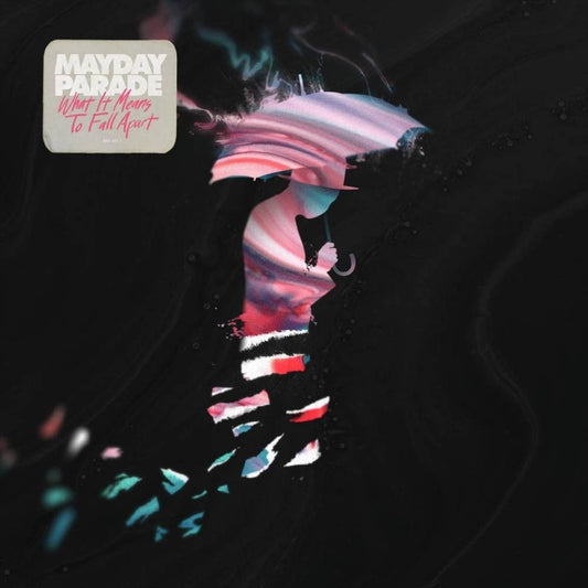 the album cover for Mayday Parade - What It Means To Fall Apart [Indie Exclusive Limited Edition Blue, Magenta, & Black LP]