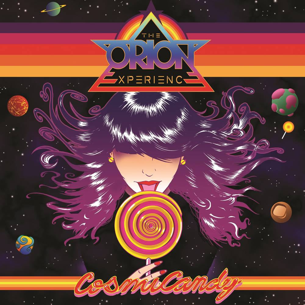 the album cover for The Orion Experience - CosmiCandy [Indie Exclusive Limited Edition Orange Crush Milky Clear LP]