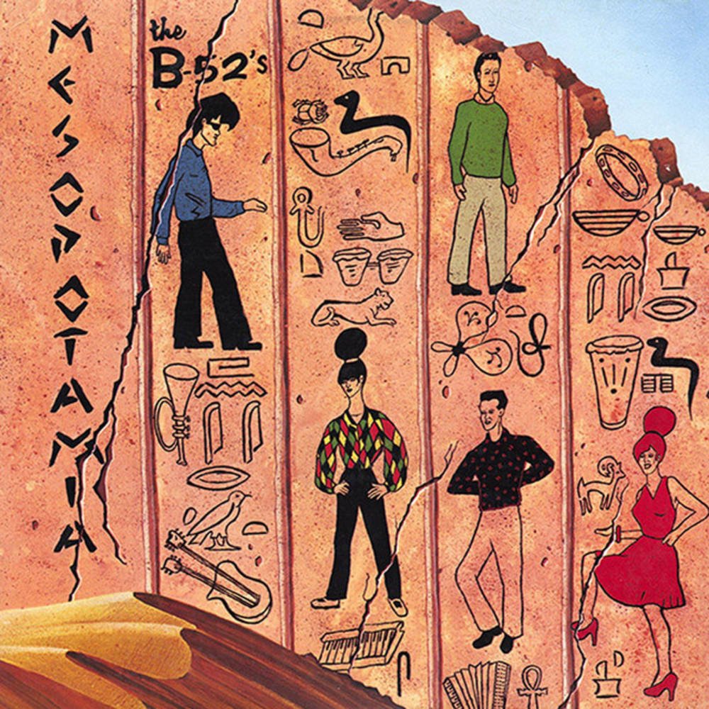 the album cover for The B-52's - Mesopotamia [Rocktober Limited Edition Ultra Clear w/ Orange Splatter LP]