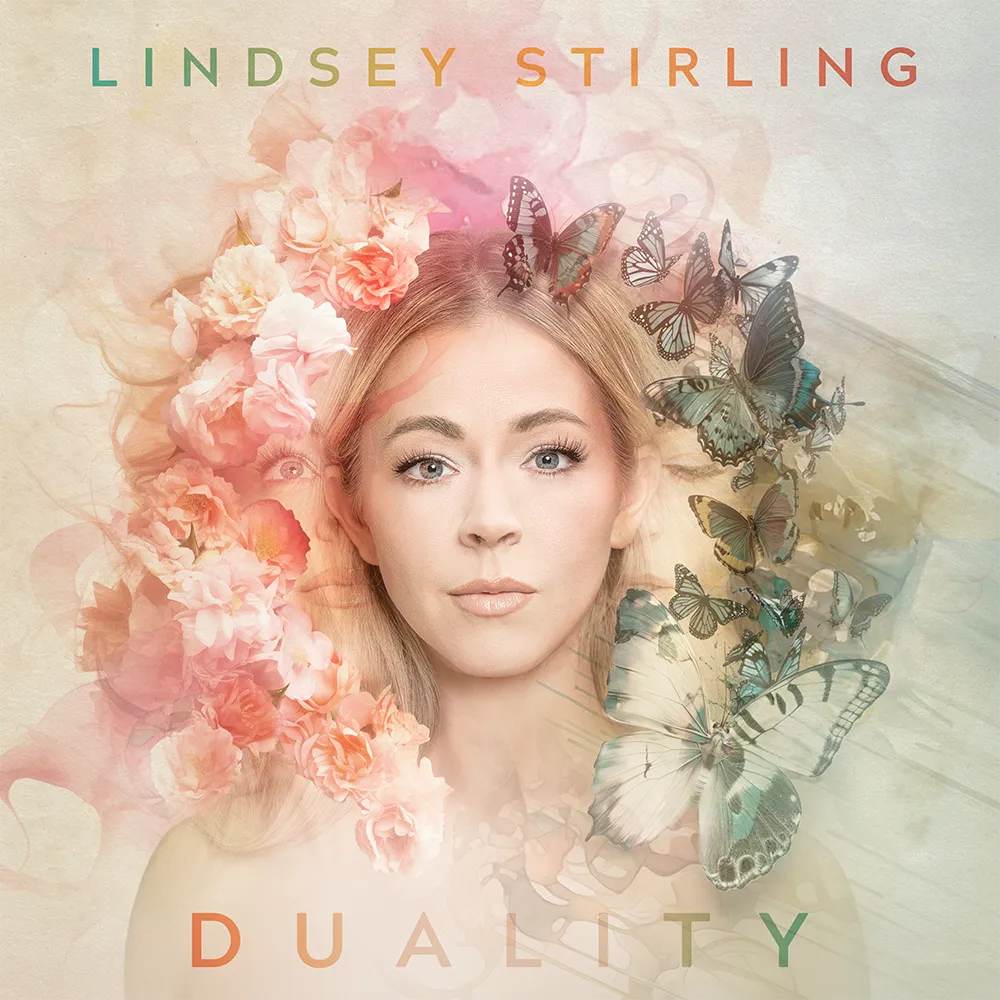 the album cover for Lindsey Stirling - Duality [Indie Exclusive Limited Edition Butterfly Green LP]