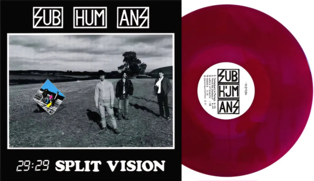 the album cover for Subhumans - 29:29 Split Vision [RSD Essential Indie Colorway Deep Purple LP]