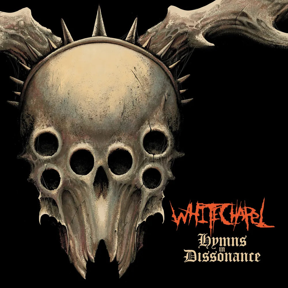 the album cover for Whitechapel - Hymns in Dissonance [Sunspot Orange & Red Marbled]