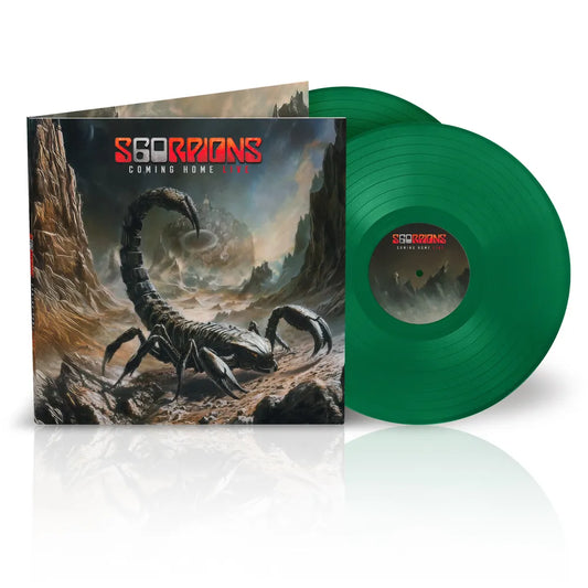 the album cover for The Scorpions - Coming Home Live [Indie Exclusive 180g Green 2 LP]