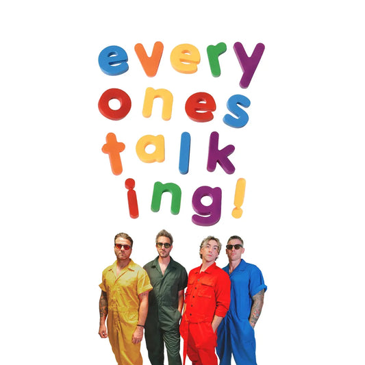 the album cover for All Time Low - Everyone's Talking! [Indie Exclusive White with Green Accents]