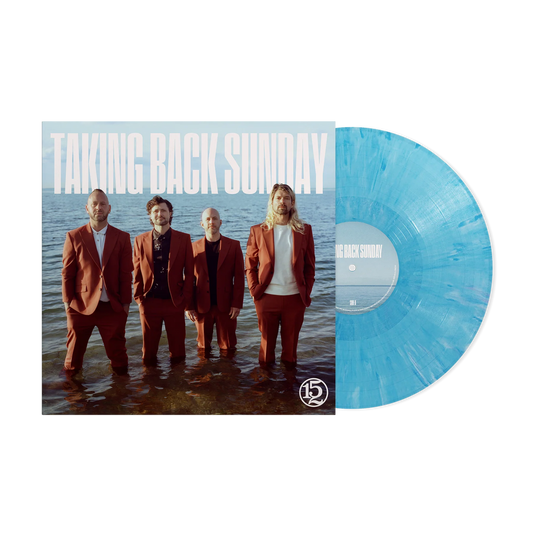 the album cover for Taking Back Sunday - 152 [Blue Mix with White Marbled Vinyl ]