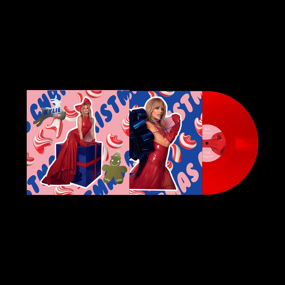 the album cover for Kylie Minogue - Kylie Christmas (Fully Wrapped) [Transparent Red Vinyl]
