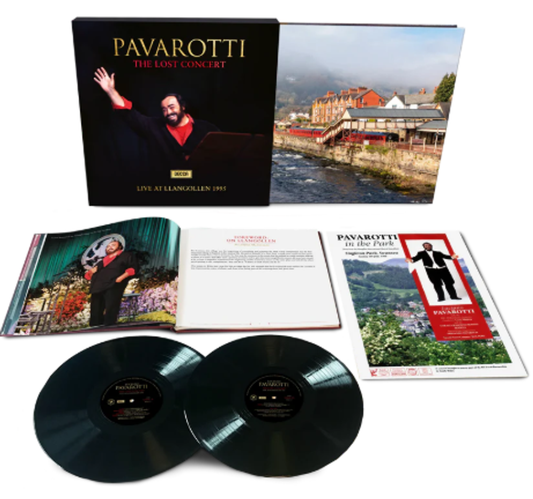 the album cover for Luciano Pavarotti - Lost Concert: Live At Llangollen 1995 [2 LP/Book]