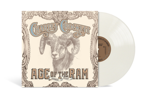 the album cover for Charley Crockett - Age Of The Ram [Mesa White LP with Alternate Cover]
