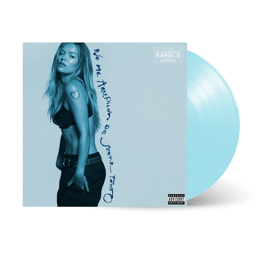 the album cover for Karol G - NO ME ARREPIENTO DE SENTIR TANTO [Clearwater Blue]