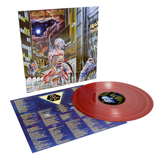 the album cover for Iron Maiden - Somewhere in Time - 40th Anniversary [Oxblood]