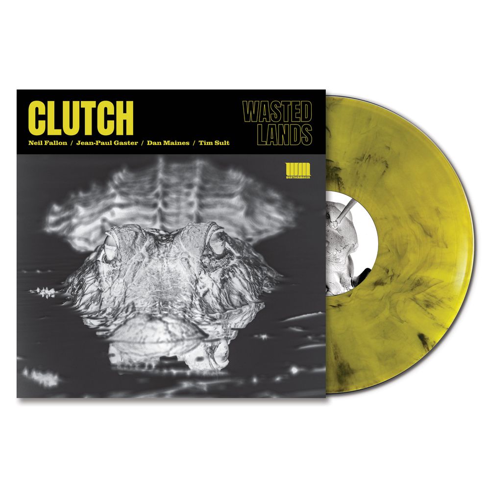 the album cover for Clutch - WASTED LANDS [Indie Exclusive Yellow Black Marble]